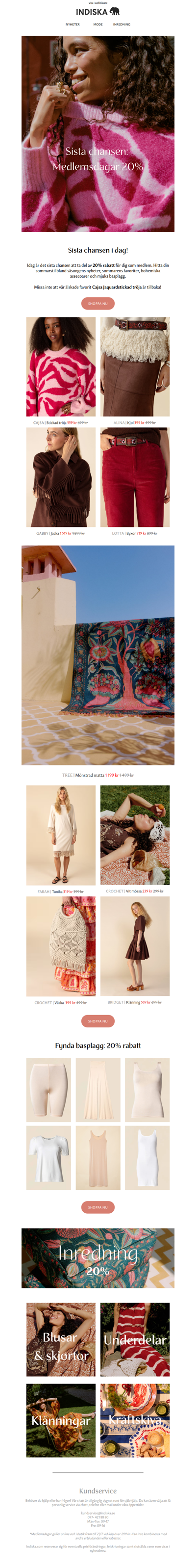 Sista chansen: 20% Medlemsdagar