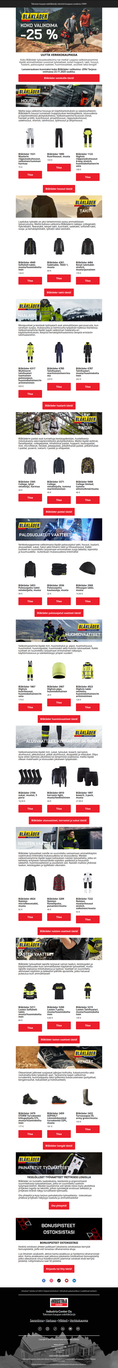 Blåkläder työvaatteet ja kengät -25%