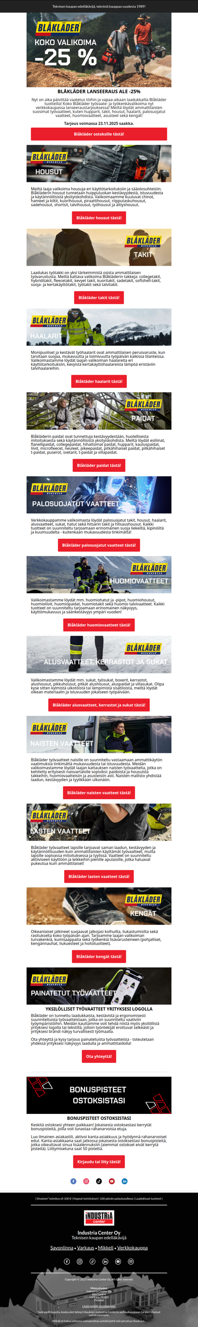 Työvaateale jatkuu!