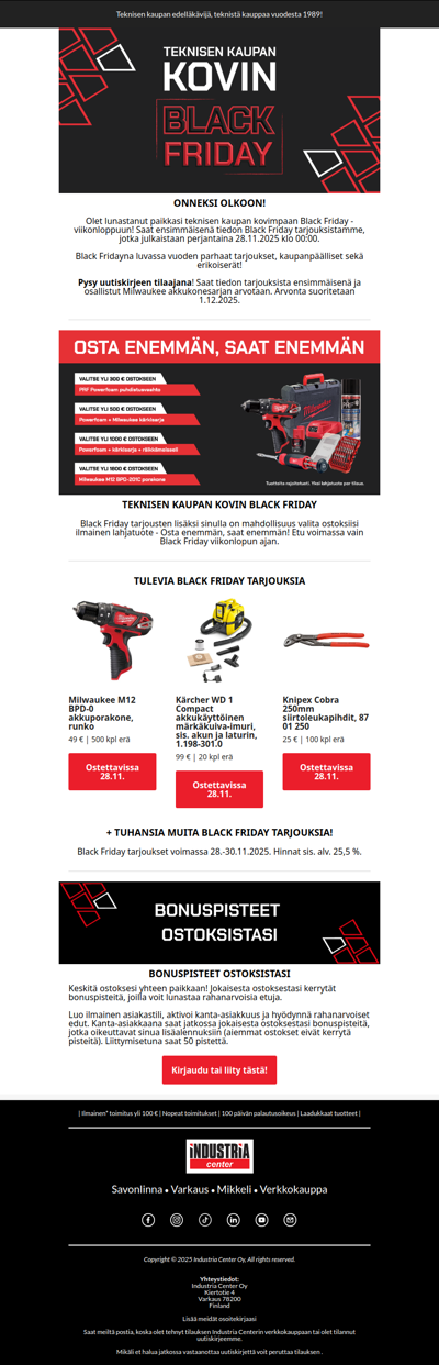 Onneksi olkoon - Sinut on kutsuttu eturiviin!