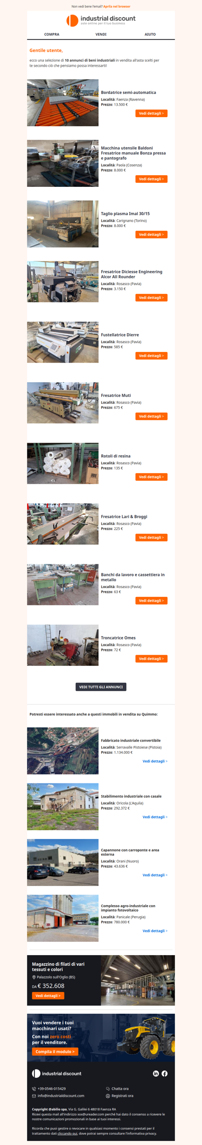 Non farti sfuggire le migliori aste industriali