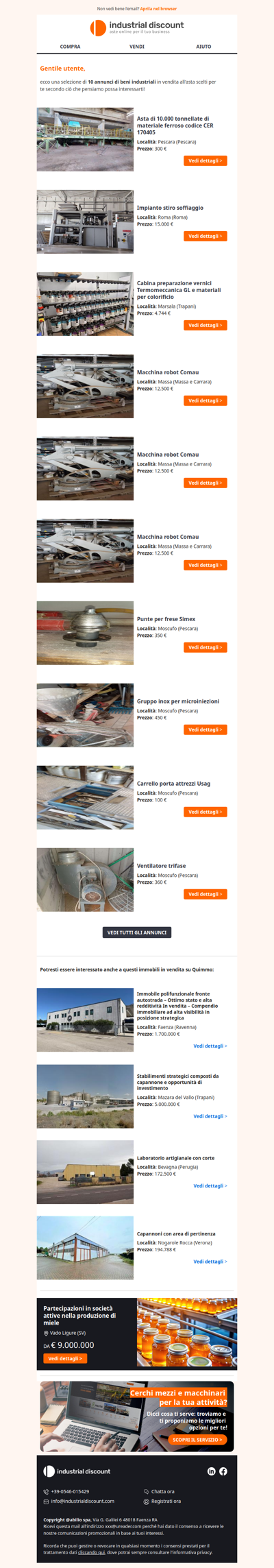 Non farti sfuggire le migliori aste industriali