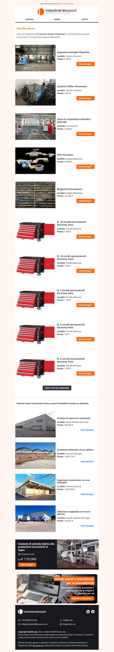 Non farti sfuggire le migliori aste industriali