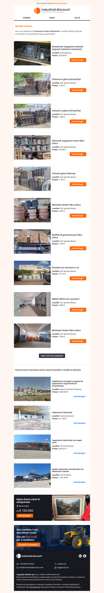 Non farti sfuggire le migliori aste industriali