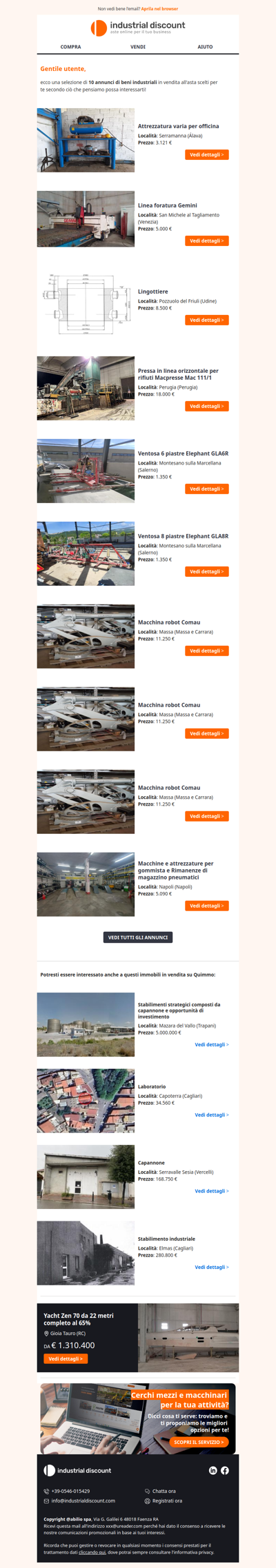 Non farti sfuggire le migliori aste industriali