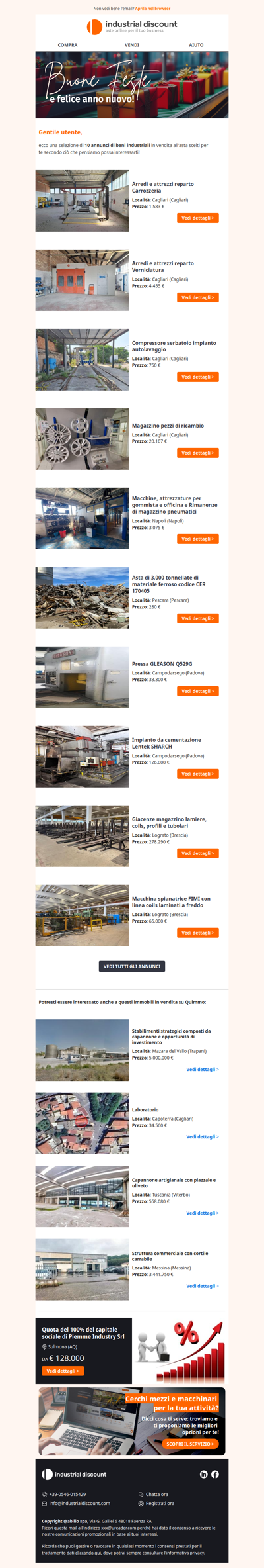 Non farti sfuggire le migliori aste industriali