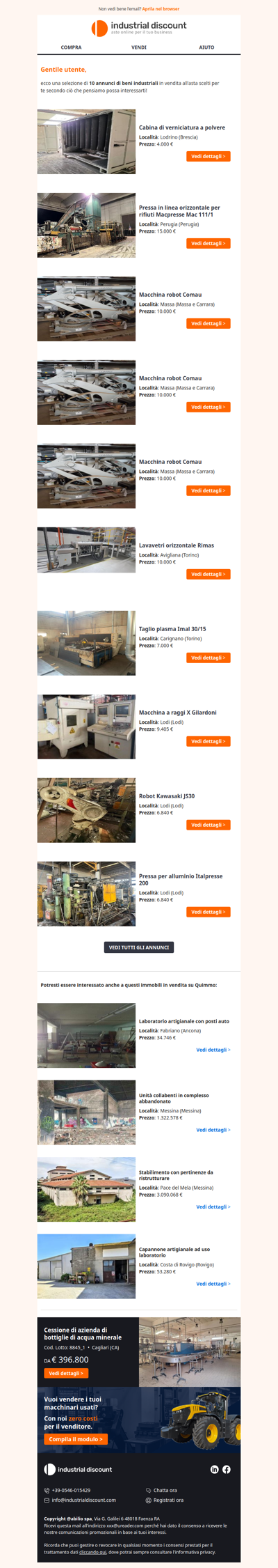 Non farti sfuggire le migliori aste industriali