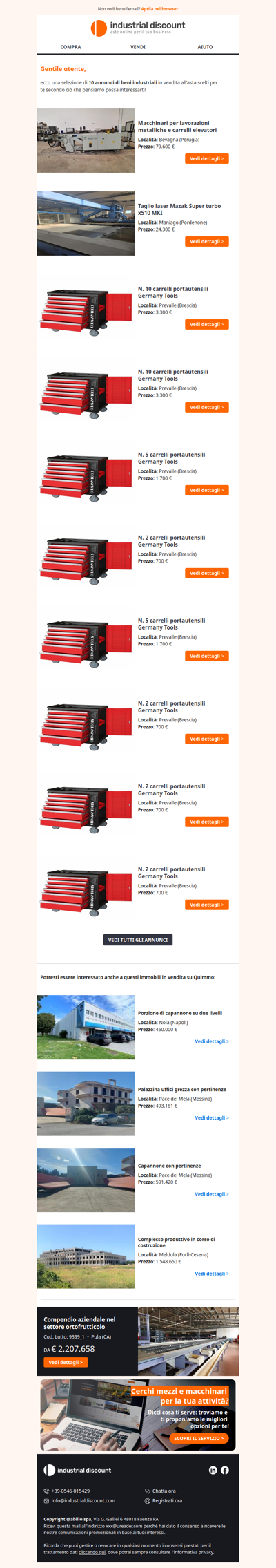 Non farti sfuggire le migliori aste industriali