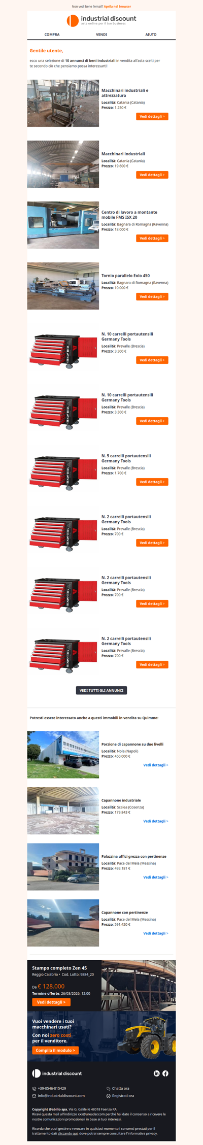 Non farti sfuggire le migliori aste industriali