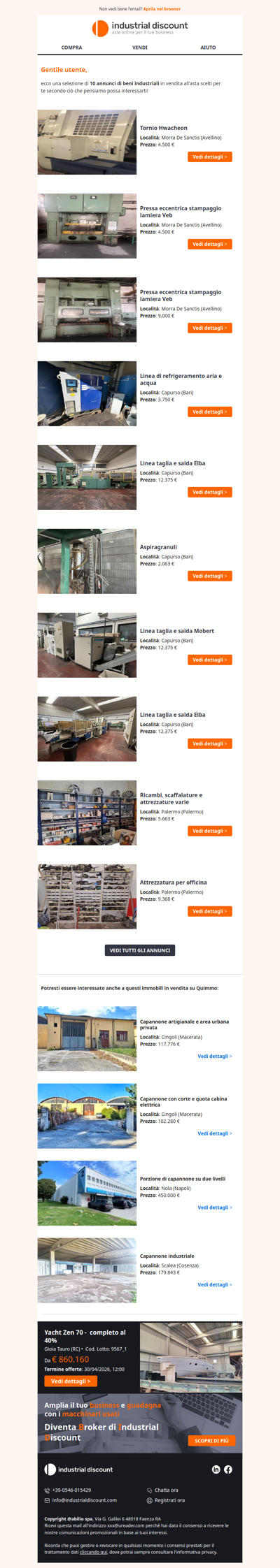 Non farti sfuggire le migliori aste industriali