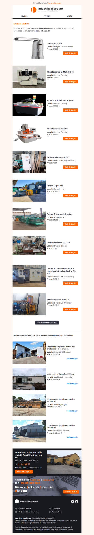 Non farti sfuggire le migliori aste industriali