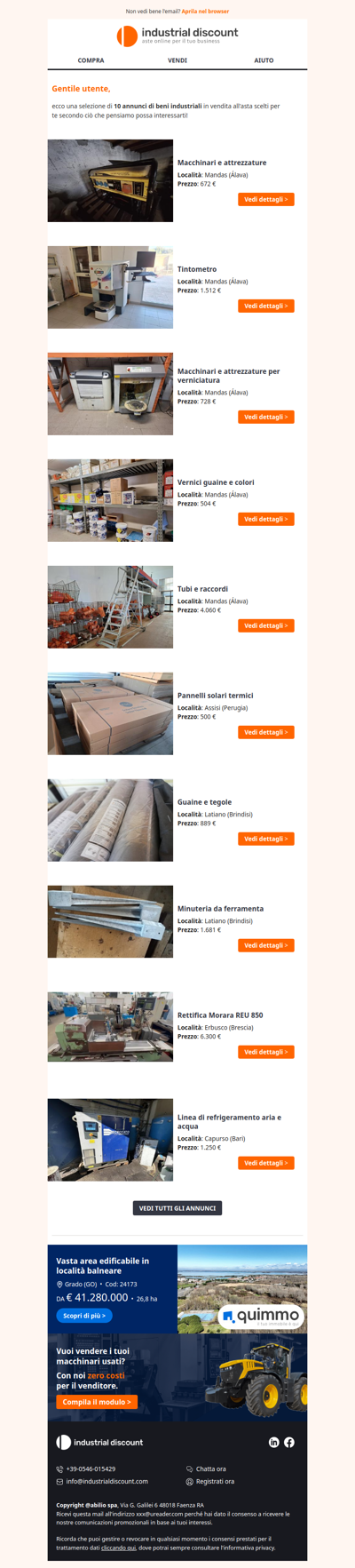 Non farti sfuggire le migliori aste industriali