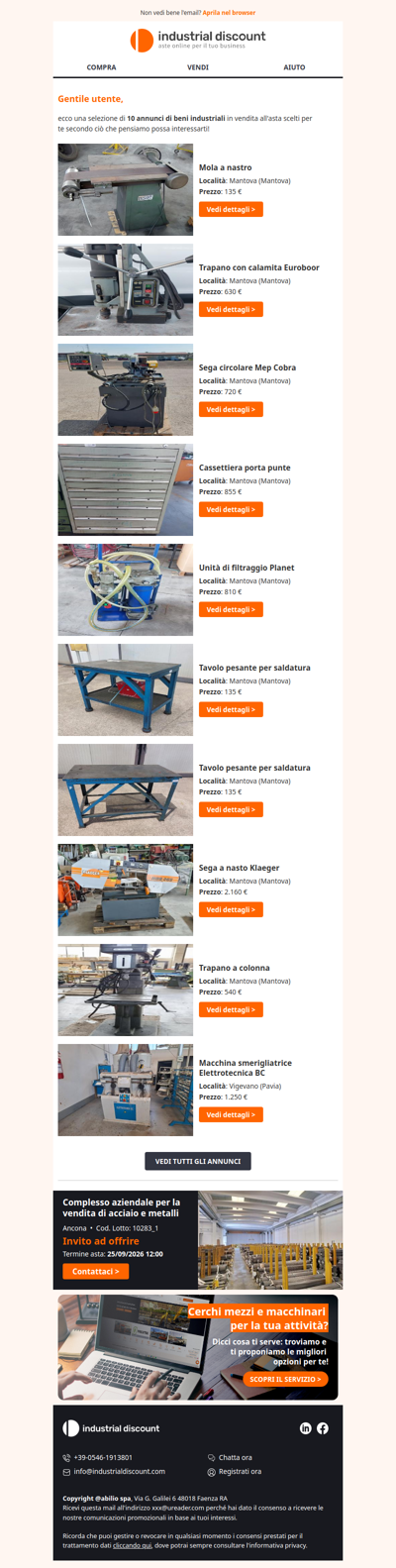 Non farti sfuggire le migliori aste industriali