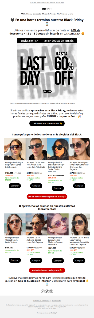 ⏳ ÚLTIMAS HORAS de BLACK FRIDAY 🖤 - ¡Hasta 60%OFF + 12 o 18 Cuotas sin interés!