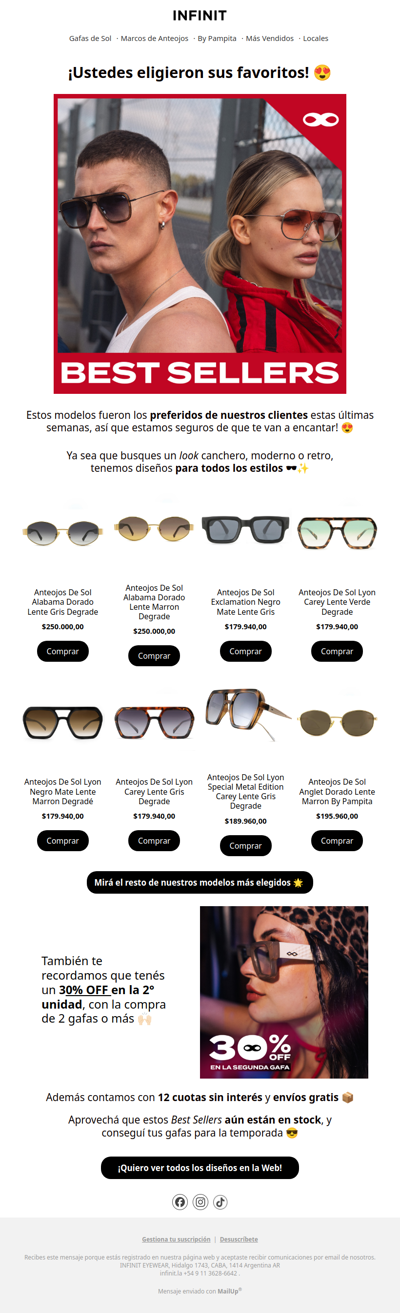 ¡Mirá nuestros modelos Más Elegidos del mes! ✨ 🕶️