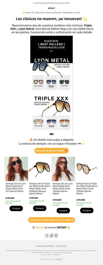 🙌🏻 ¡Renovamos tus modelos favoritos! Ahora con un toque audaz e innovador 🕶️✨