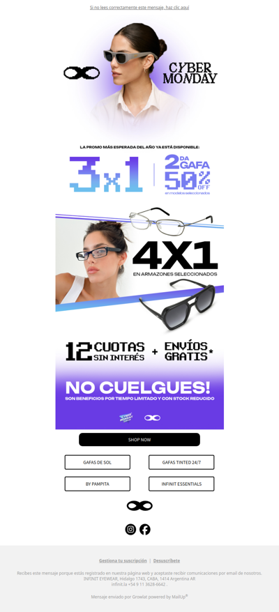 ¡Enloquecimos! 50% OFF + 3x1 🔥👓