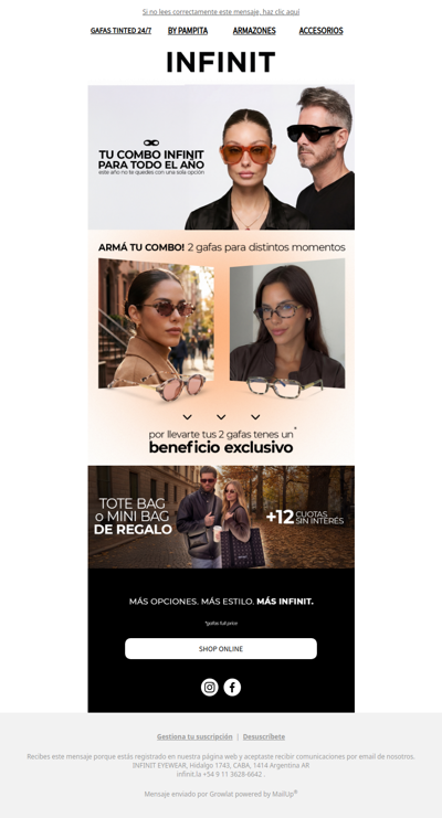 Descubrí los combos de gafas 😎