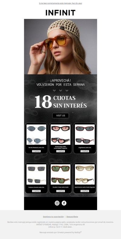 💢Empezá la semana con 18 cuotas sin interés 👓