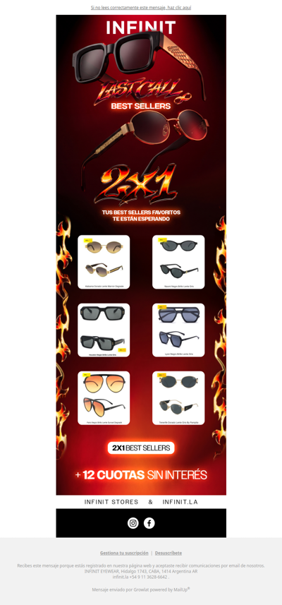 ¡No te quedes afuera! 2x1 en las 👓 más vendidas