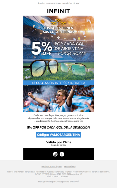 Viví la emoción del Mundial con Infinit 👓