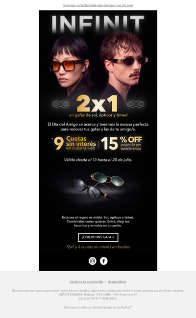 🤝Especial Día del Amigo: 2x1 en 👓