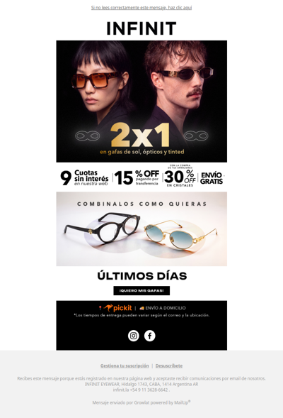 Oportunidades en 👓 con envío gratis y 2x1 🔥