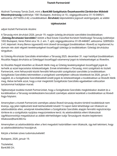 Ingatlannet tájékoztatás