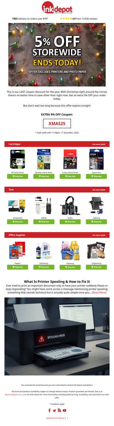 Our LAST coupon discount for the year expires TONIGHT! 👀