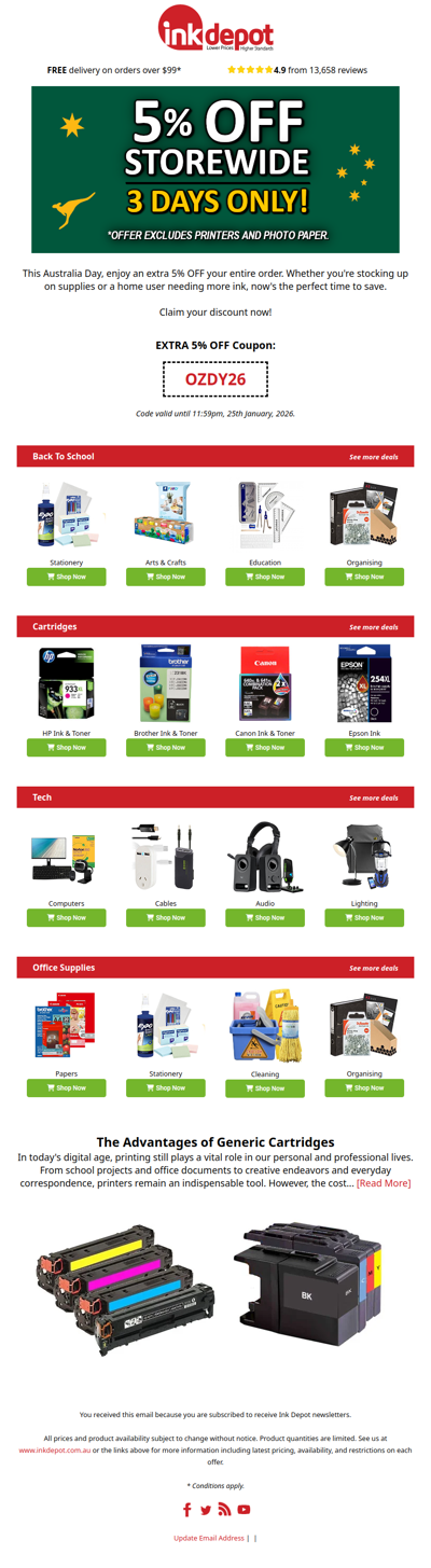 3 DAYS ONLY - Oz Day Discounts Start Now! 👀💥