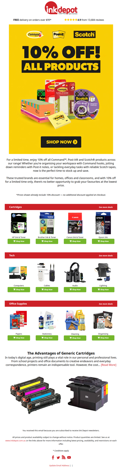 Limited Time: 10% OFF Essential Office Brands 📁