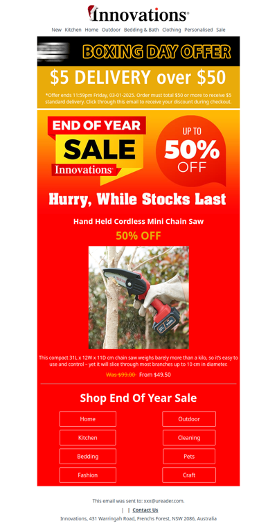 Best Seller: Hand Held Mini Chain Saw + $5 Delivery*