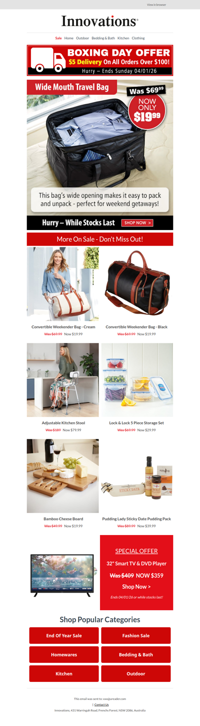 SALE | Wide Mouth Travel Bag Only $19.99 – While Stocks Last!