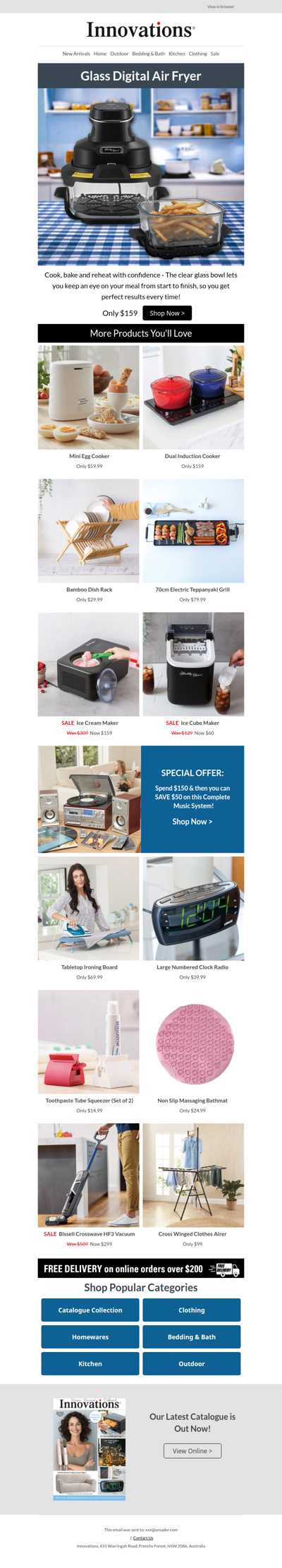 Kitchen Essential | Glass Digital Air Fryer