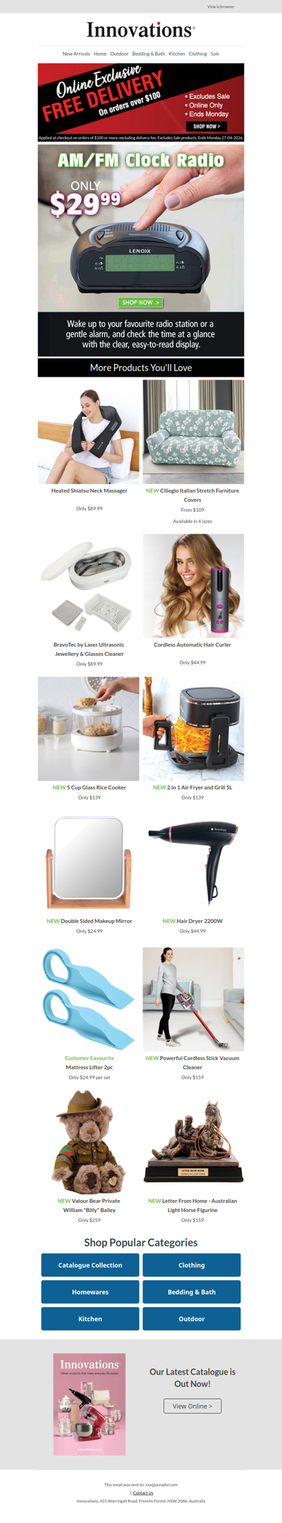 ⏰📻 Discover our best-selling AM/FM Clock Radio! + Free Delivery Over $100!