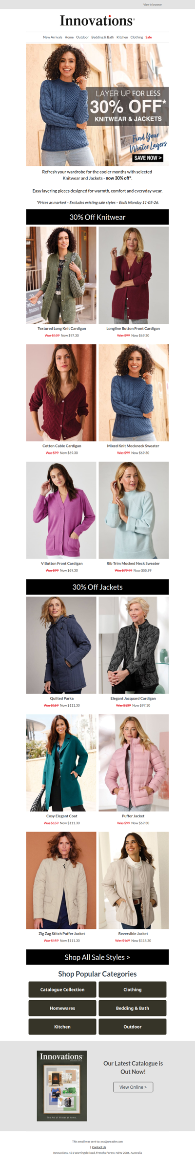 Fashion Sale: 30% Off Knitwear & Jackets!