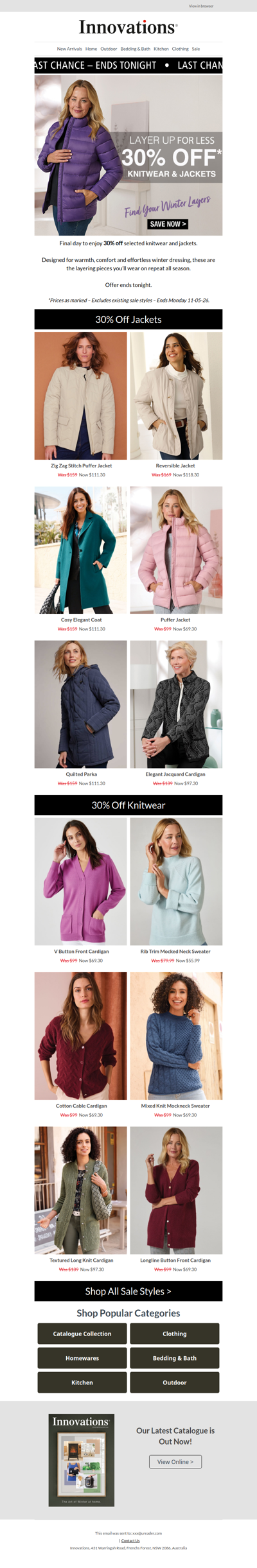 Ends Tonight | Selected Winter Essentials 30% Off
