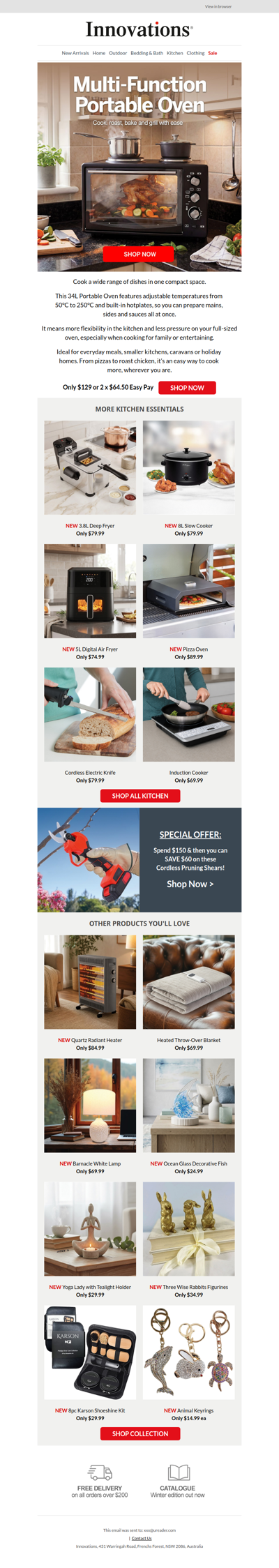 New Kitchen Essential - 34L Portable Oven
