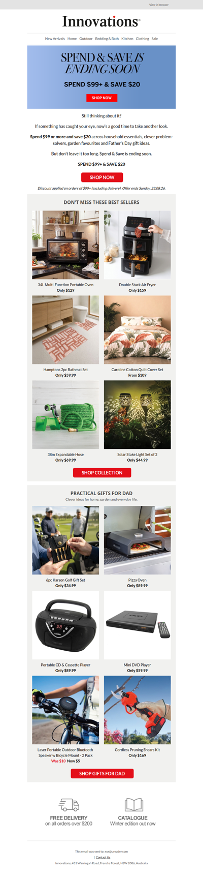 Ending Soon | Spend $99+ & Save $20