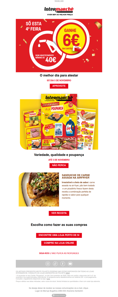 🚗 Só esta 4ª feira: abasteça e receba 6€ em cartão