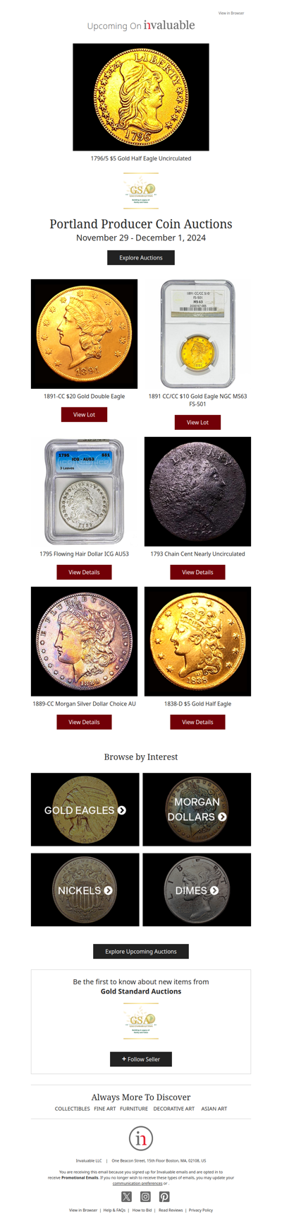 Portland Producer Coin Auctions