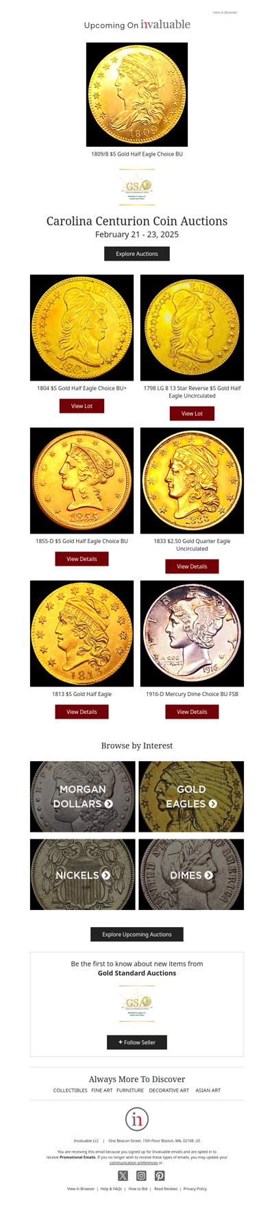 Carolina Centurion Coin Auctions