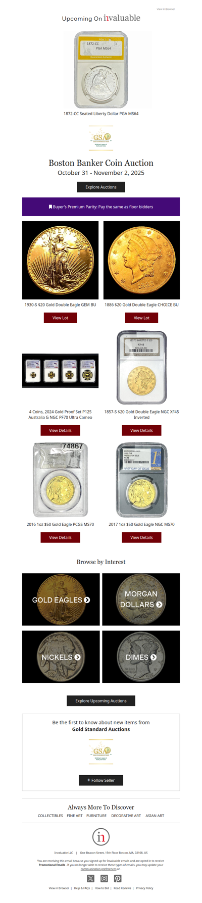 Boston Banker Coin Auction