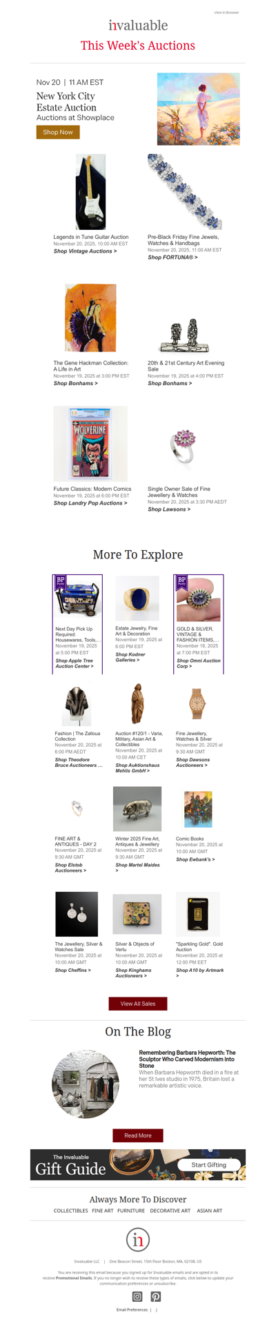 Featured Sales: Fine Art, Jewelry & Collectibles