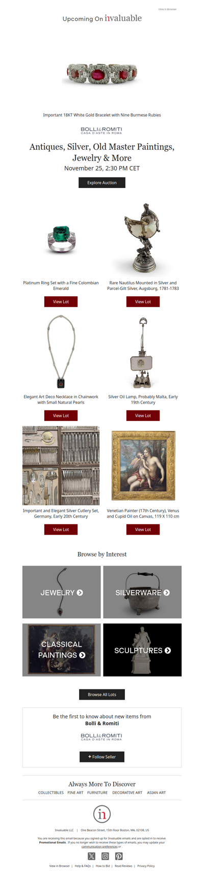 Antiques, Silver, Old Master Paintings, Jewelry & More