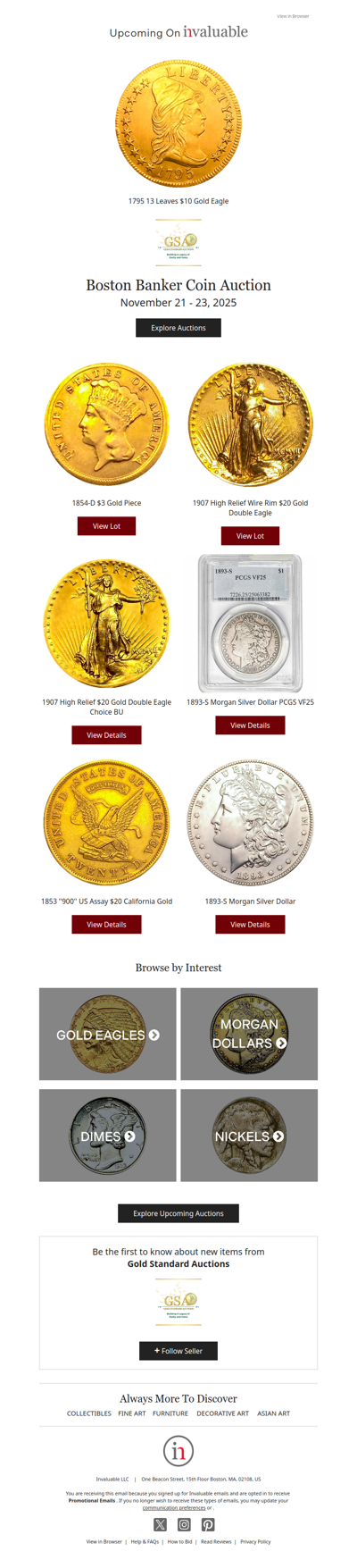 Boston Banker Coin Auction
