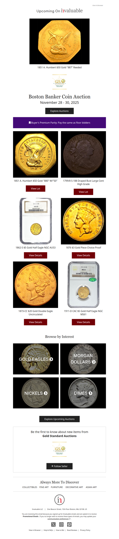 Boston Banker Coin Auction