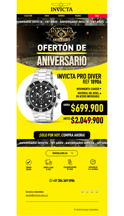 ¡Gran ofertón de aniversario Invicta! 🤑