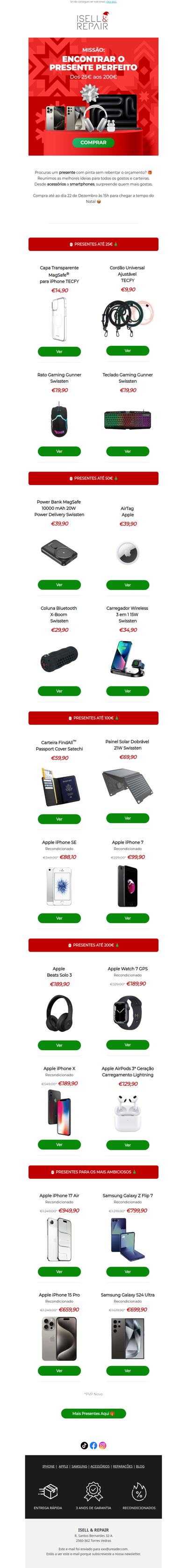 🎁 Ideias de Presentes para todas as carteiras!