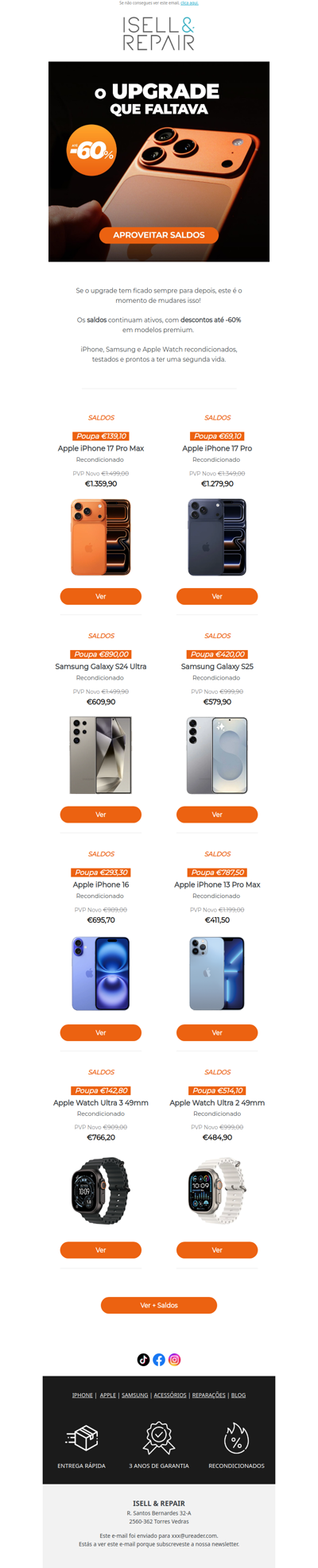 🔥 Recondicionados até -60%